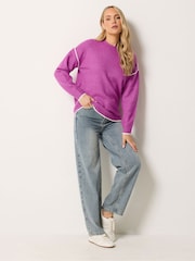 Long Tall Sally Pink Tipped Detail Knitted Jumper - Image 2 of 6