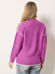 Long Tall Sally Pink Tipped Detail Knitted Jumper - Image 3 of 6