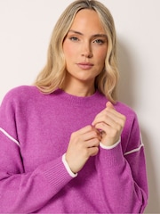 Long Tall Sally Pink Tipped Detail Knitted Jumper - Image 4 of 6