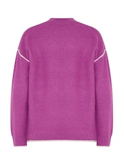 Long Tall Sally Pink Tipped Detail Knitted Jumper - Image 6 of 6