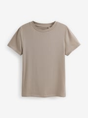 Grey Soft Touch Ribbed Short Sleeve T-Shirt with TENCEL™ Lyocell - Image 4 of 5