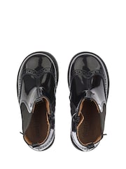 Start-Rite Black Patent Leather Zip-Up Chelsea Boots Standard Fit - Image 5 of 6