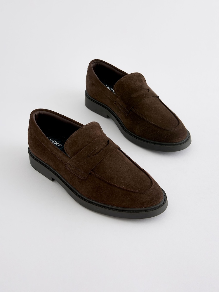 Brown Suede Formal Loafers - Image 1 of 5