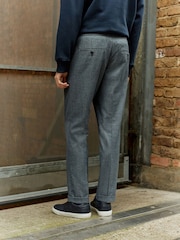 Navy Slim Smart Textured Joggers - Image 3 of 8