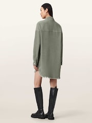 AllSaints Green Hettie Shacket Dress - Image 5 of 7