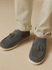 Gris - Mocasines de ante con borlas - Imagen 2 de 8