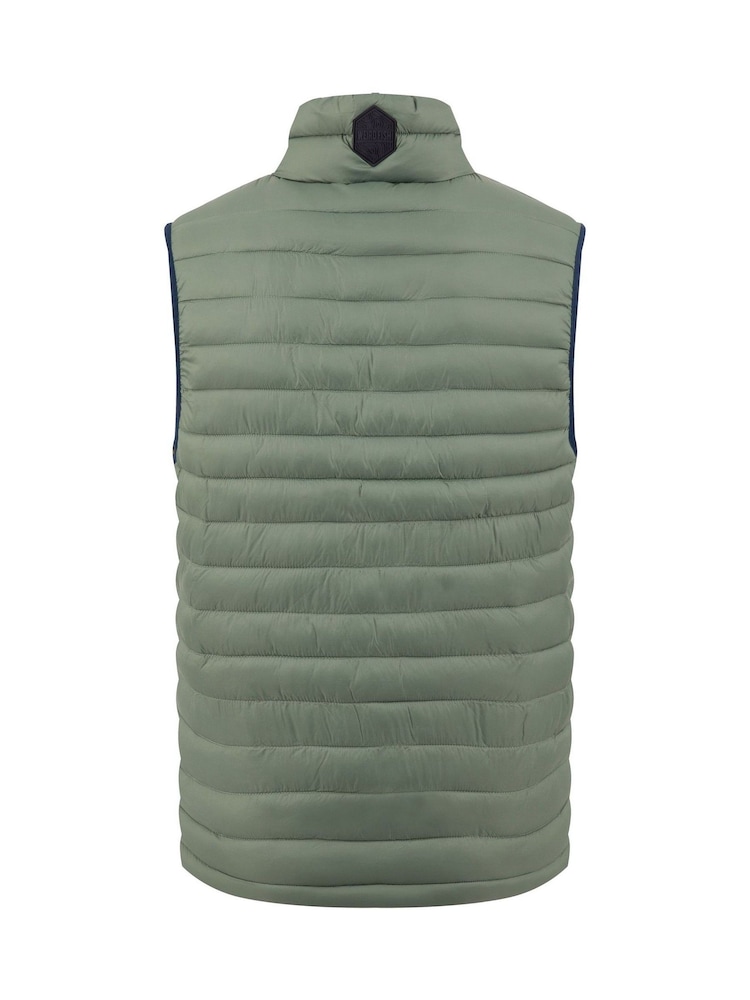 Weird Fish Green Langtree Lightweight Showerproof Padded Gilet - Image 6 of 6 Weird Fish Green Langtree Lightweight Showerproof Padded Gilet - Image 6 of 6