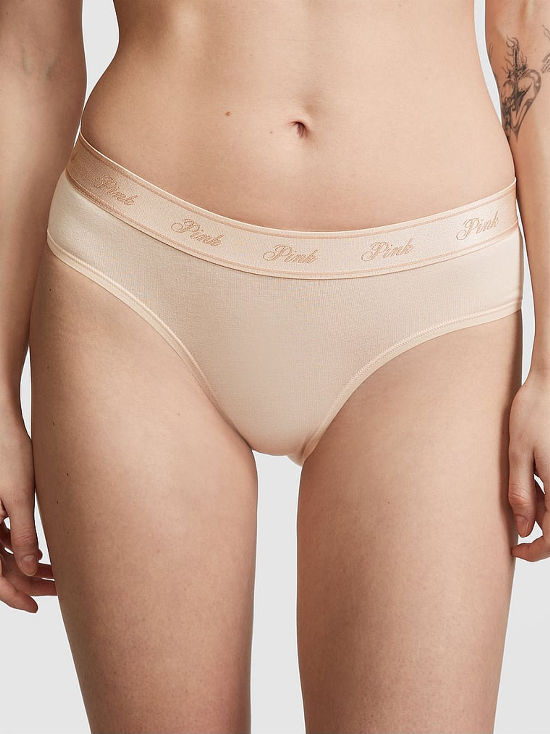 Victoria's Secret PINK Marzipan Nude Hipster Cotton Logo Knickers