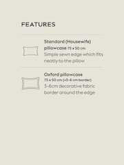 Set of 2 White/Silver Collection Luxe 600 Thread Count Embroidered Border 100% Cotton Pillowcases - Image 2 of 2