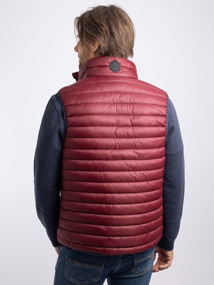 Weird Fish Red Langtree Lightweight Showerproof Padded Gilet - Image 2 of 7 Weird Fish Red Langtree Lightweight Showerproof Padded Gilet - Image 2 of 7