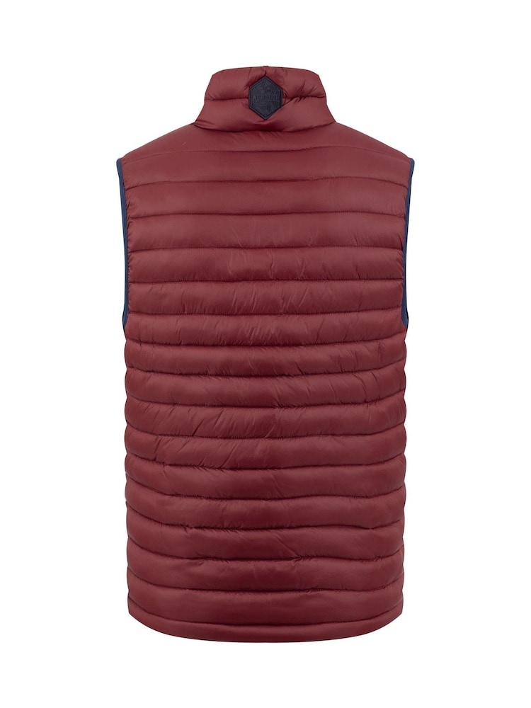 Weird Fish Red Langtree Lightweight Showerproof Padded Gilet - Image 7 of 7 Weird Fish Red Langtree Lightweight Showerproof Padded Gilet - Image 7 of 7