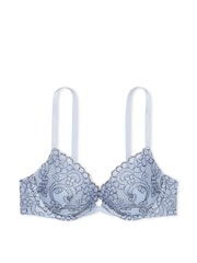 Victoria's Secret Faded Denim Blue Push Up Boho Floral Bra - Image 3 of 3
