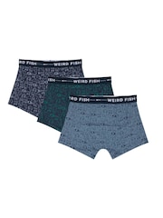 Weird Fish Blue Ashridge Boxer Shorts 3 Pack - Image 1 of 4