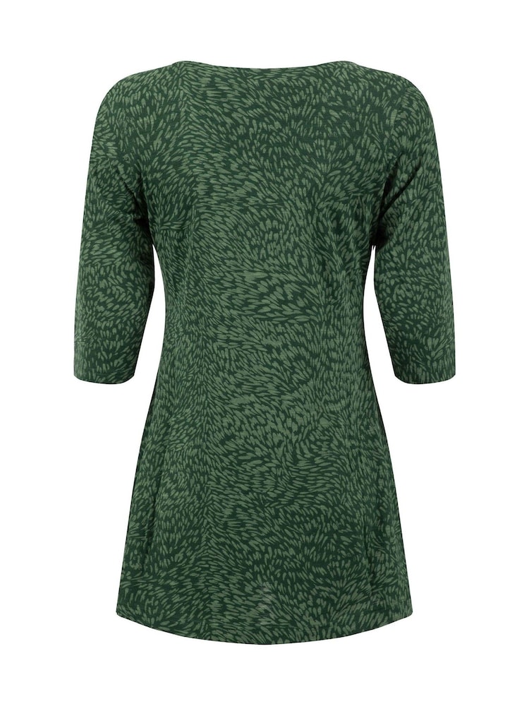 Weird Fish Green Arielle Printed Jersey 3/4 Sleeve Tunic - Image 7 of 7 Weird Fish Green Arielle Printed Jersey 3/4 Sleeve Tunic - Image 7 of 7