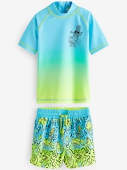 Blue Dip Dye Sunsafe Top and Shorts Set (3mths-7yrs) - Image 6 of 8