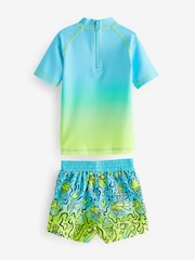 Blue Dip Dye Sunsafe Top and Shorts Set (3mths-7yrs) - Image 7 of 8