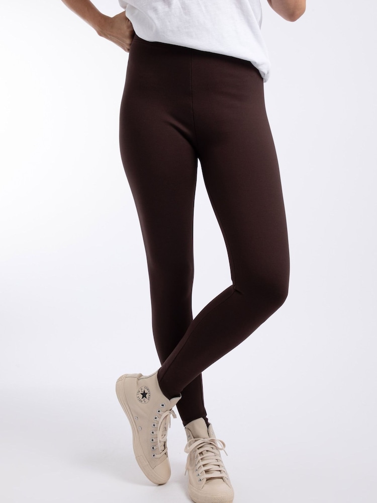 Marrón - Leggings de cintura alta Weird Fish Lilliane - Imagen 1 de 4