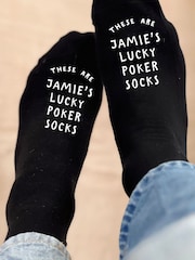 Personalised Lucky Poker Socks by Solesmith - Image 1 of 2