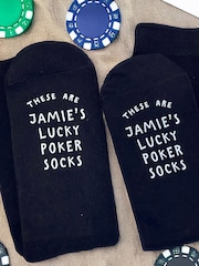 Personalised Lucky Poker Socks by Solesmith - Image 2 of 2