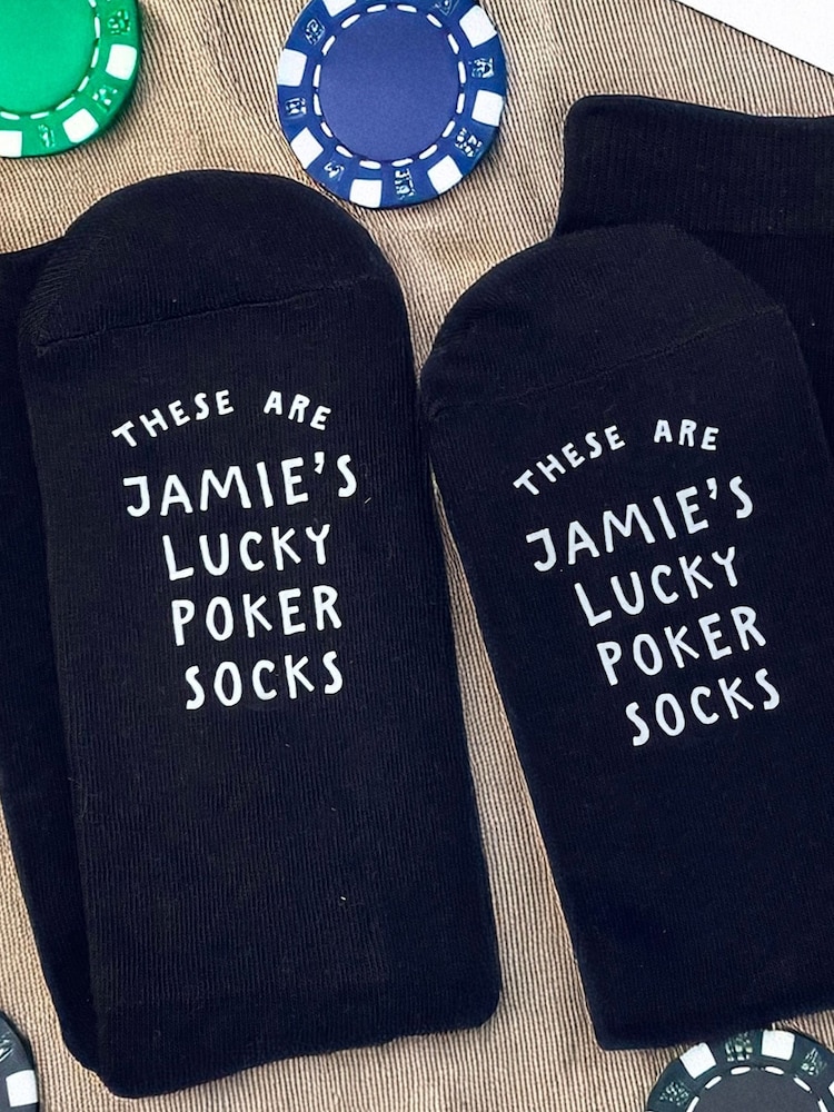 Personalised Lucky Poker Socks by Solesmith - Image 2 of 2 Personalised Lucky Poker Socks by Solesmith - Image 2 of 2