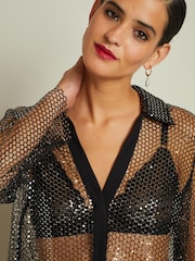 Black Long Sleeve Chainmail Shirt - Image 5 of 7