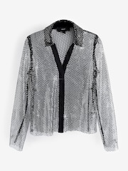 Black Long Sleeve Chainmail Shirt - Image 6 of 7
