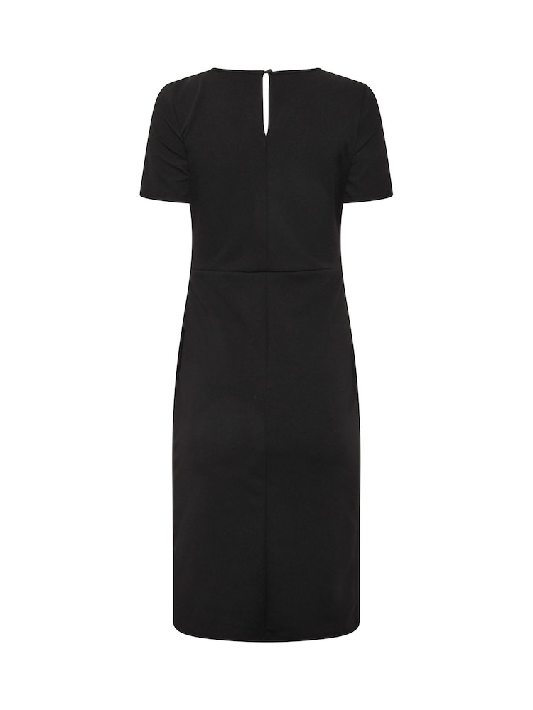 M&Co Black Petite 3/4 Sleeve Twist Tab Dress - Image 6 of 6 M&Co Black Petite 3/4 Sleeve Twist Tab Dress - Image 6 of 6