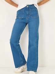 Roman Blue Front Pocket Bootcut Denim Trousers - Image 5 of 5