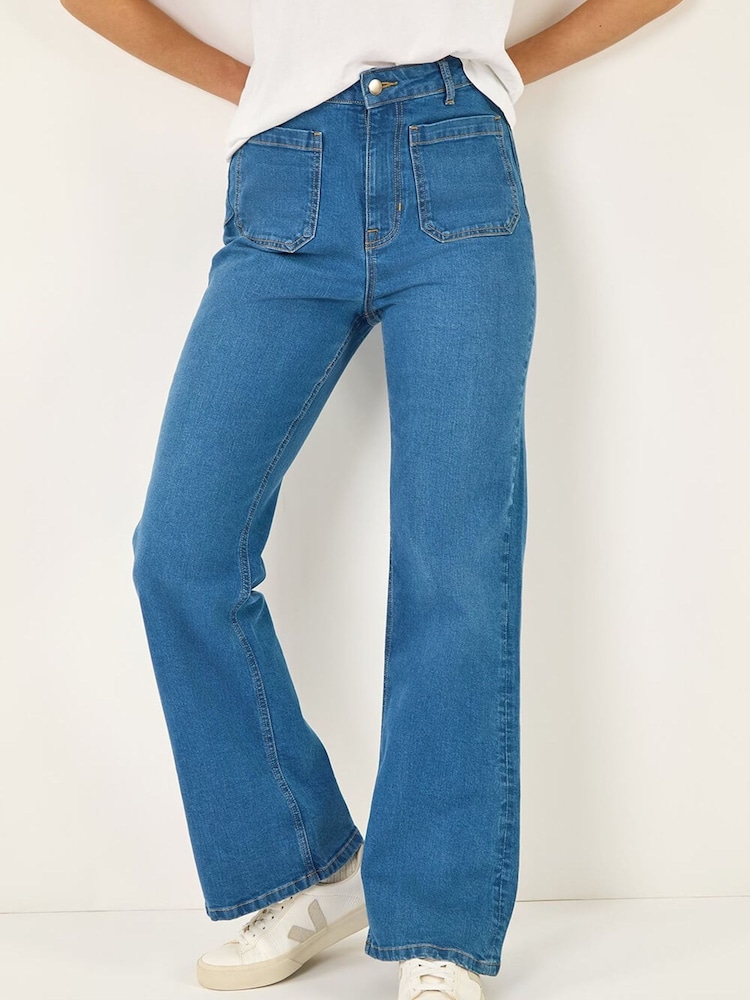 Roman Blue Front Pocket Bootcut Denim Trousers - Image 5 of 5 Roman Blue Front Pocket Bootcut Denim Trousers - Image 5 of 5