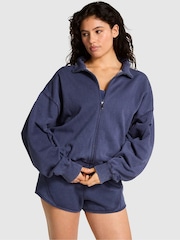 Victoria's Secret PINK Midnight Navy Blue Fleece Jacket - Image 1 of 4