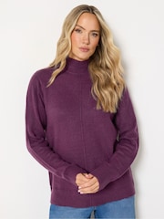 Long Tall Sally Purple Turtle Neck Knitted Jumper - Image 1 of 6
