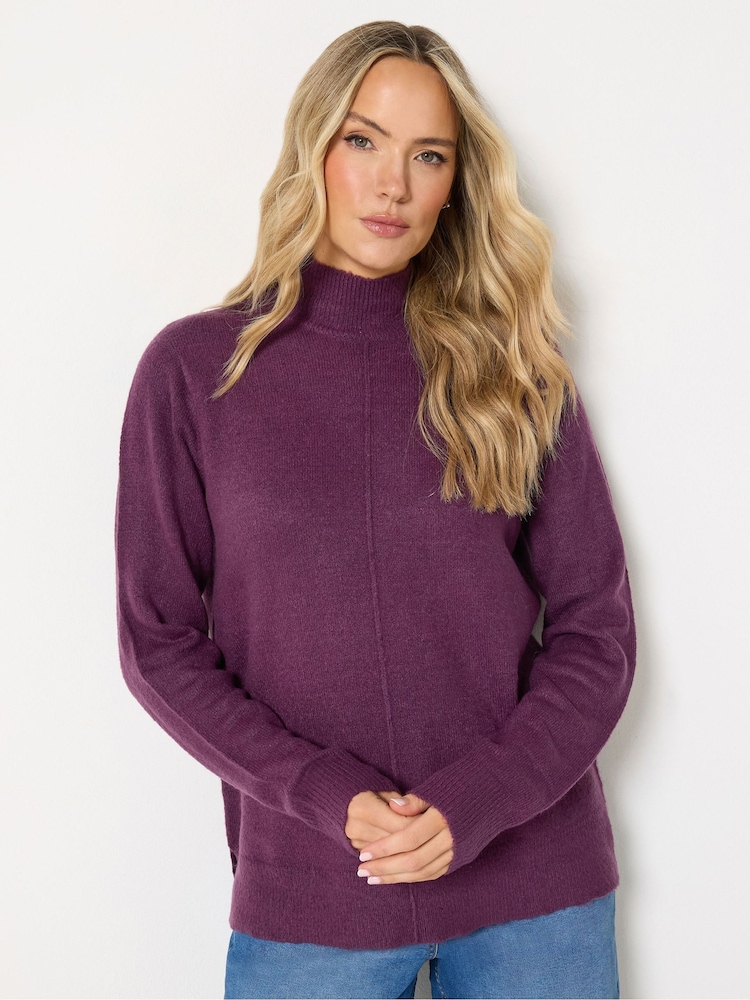 Long Tall Sally Purple Turtle Neck Knitted Jumper - Image 1 of 6 Long Tall Sally Purple Turtle Neck Knitted Jumper - Image 1 of 6