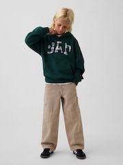 Gap Green Check Vintage Soft Relaxed Logo Hoodie (4-13yrs) - Image 3 of 4