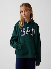 Gap Green Check Vintage Soft Relaxed Logo Hoodie (4-13yrs) - Image 4 of 4