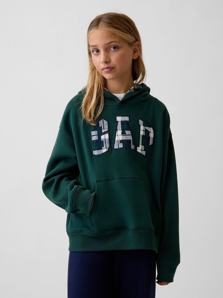 Gap Green Check Vintage Soft Relaxed Logo Hoodie (4-13yrs) - Image 4 of 4 Gap Green Check Vintage Soft Relaxed Logo Hoodie (4-13yrs) - Image 4 of 4