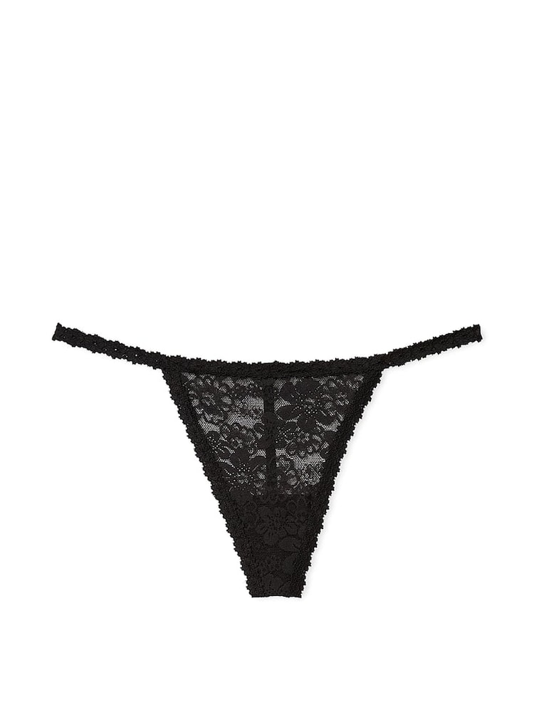 Victoria's Secret PINK Pure Black G String Lace Knickers - Image 3 of 3 Victoria's Secret PINK Pure Black G String Lace Knickers - Image 3 of 3