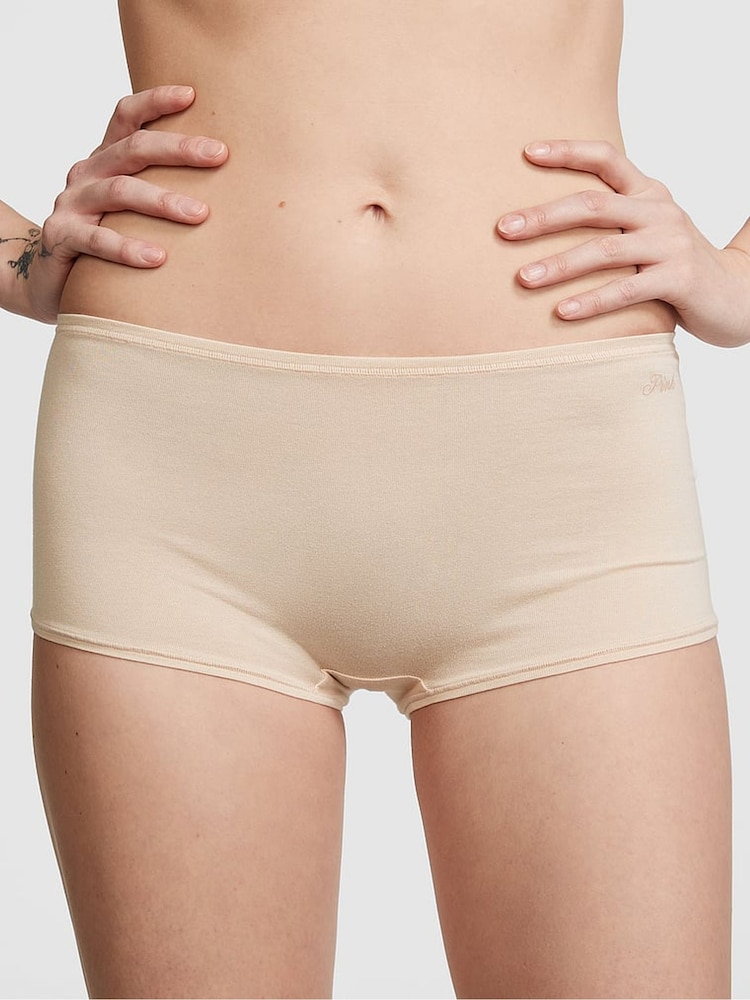 Victoria's Secret PINK Marzipan Nude Cotton Boyshort Knickers - Image 1 of 3