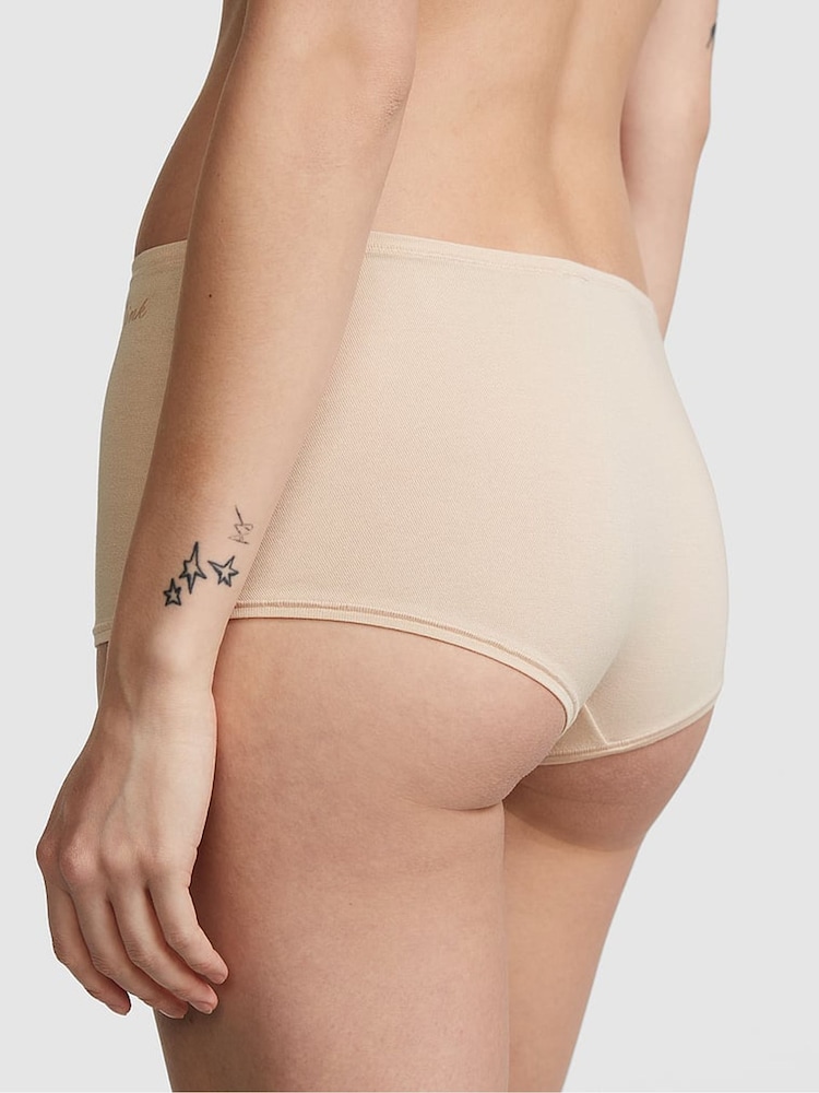 Victoria's Secret PINK Marzipan Nude Cotton Boyshort Knickers - Image 2 of 3