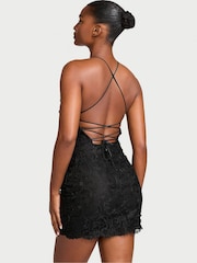 Victoria's Secret Black Flowering Vines Broderie Dressing Slip - Image 2 of 4