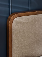 Julian Bowen Walnut Walden Effect 150cm Kingsize Bed with Grey Chenille Upholstered Headboard - Image 2 of 9