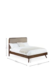 Julian Bowen Walnut Walden Effect 150cm Kingsize Bed with Grey Chenille Upholstered Headboard - Image 3 of 9