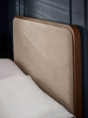 Julian Bowen Walnut Walden Effect 150cm Kingsize Bed with Grey Chenille Upholstered Headboard - Image 5 of 9