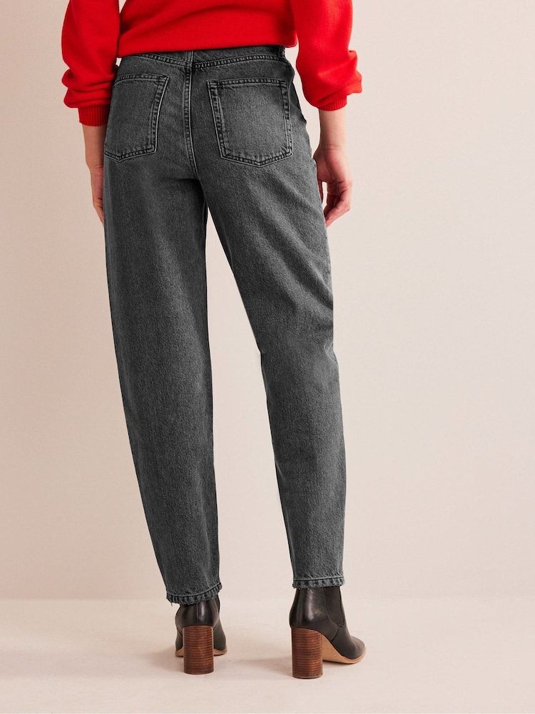 Boden Black High Rise Tapered 100% Cotton Jeans - Image 2 of 5