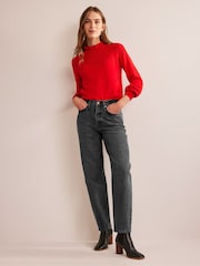 Boden Black High Rise Tapered 100% Cotton Jeans - Image 3 of 5