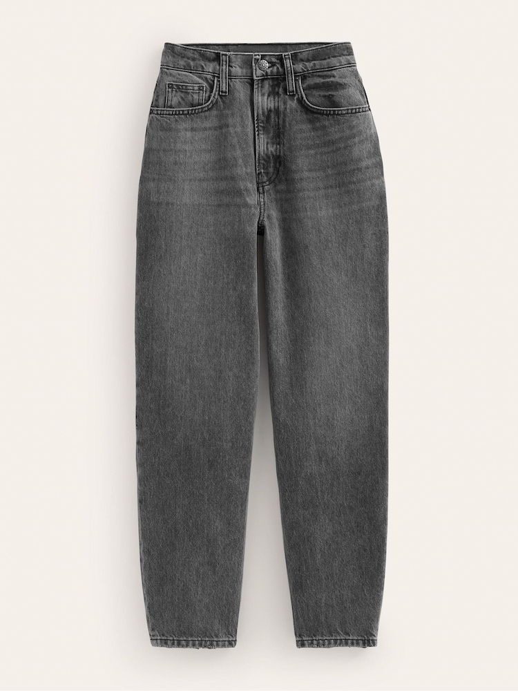 Boden Black High Rise Tapered 100% Cotton Jeans - Image 5 of 5