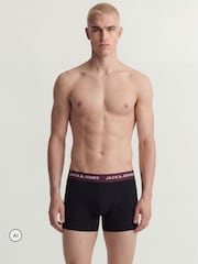JACK & JONES Black Trunks with Coloured Waistband 5 Pack - Image 2 of 7