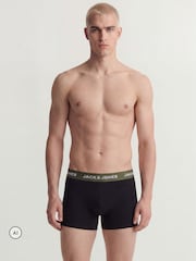 JACK & JONES Black Trunks with Coloured Waistband 5 Pack - Image 3 of 7