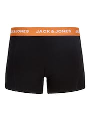 JACK & JONES Black Trunks with Coloured Waistband 5 Pack - Image 6 of 7