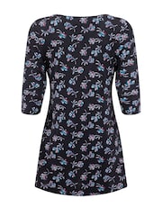 Weird Fish Midnight Blue Arielle Printed Jersey 3/4 Sleeve Tunic - Image 7 of 7