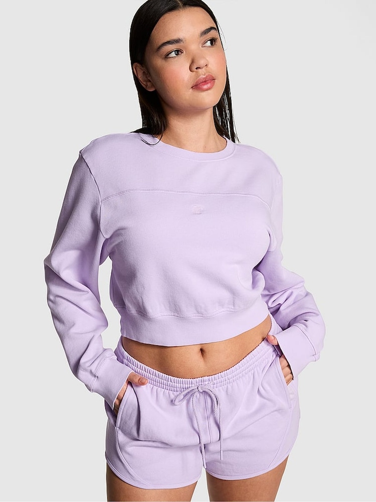 Victoria's Secret PINK Pastel Lilac Purple Fleece Sweatshirt - Image 1 of 4